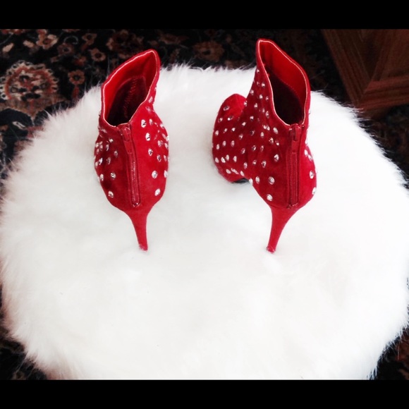 Never been worn suede glam crystal high heel boots - Picture 4 of 5